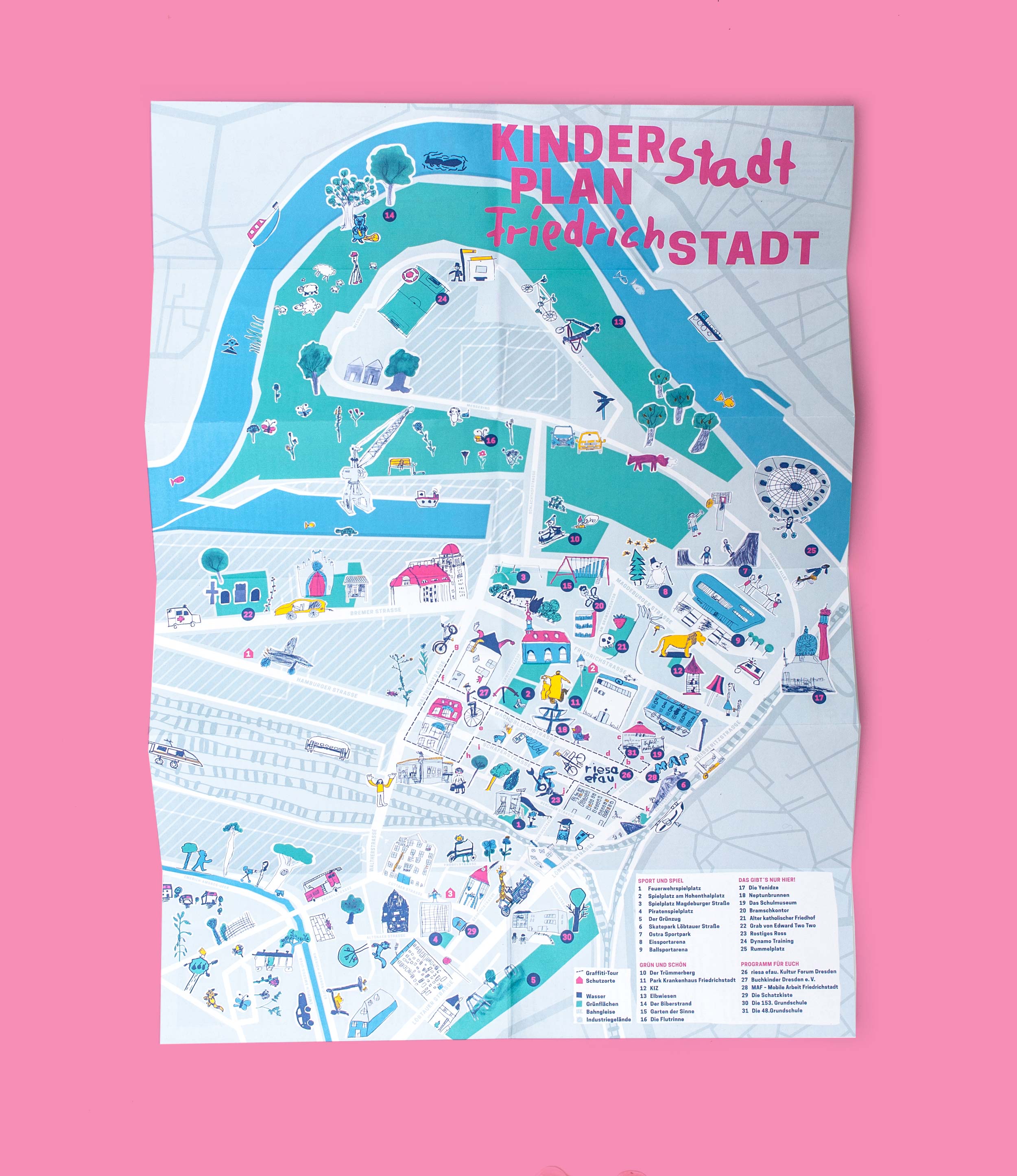 +minus2, Grafikdesign, Dresden, Friedrichstadt, Kinder, Stadt, Plan